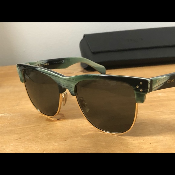 Celine Green Horn Sunglasses New